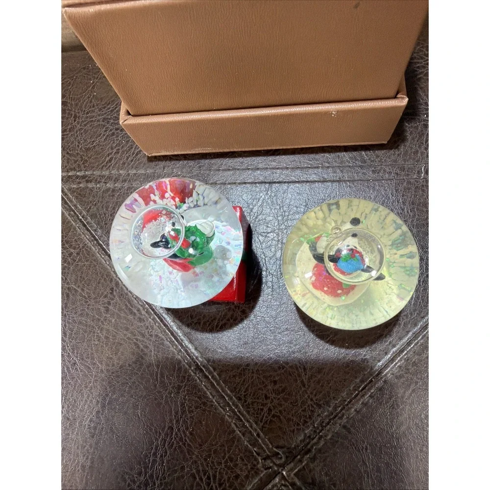 Lot of 4 Vintage Disney JCPenney Mickey Mouse Christmas Miniature Snow Globes